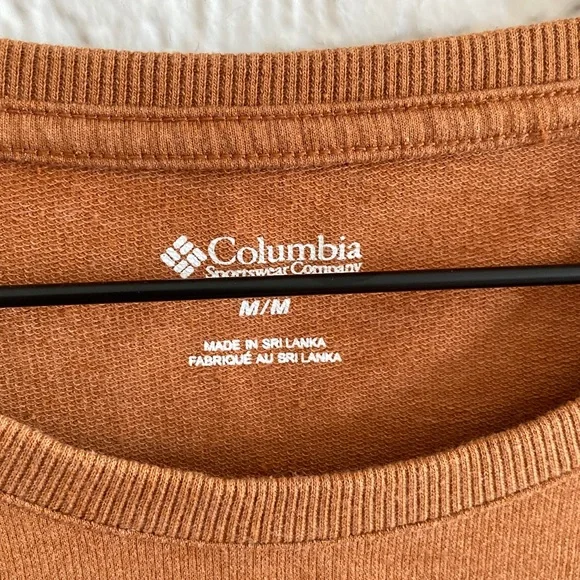 Columbia Orange Long Sleeve “Wild” Pullover Sweatshirt Shirt Size Medium - Picture 3 of 6